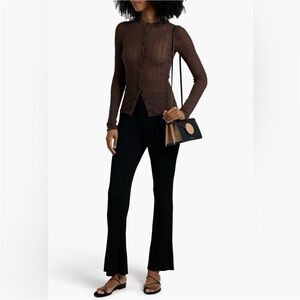 **New** A.L.C. Womens Ayla ribbed-knit bootcut pants, Black size small